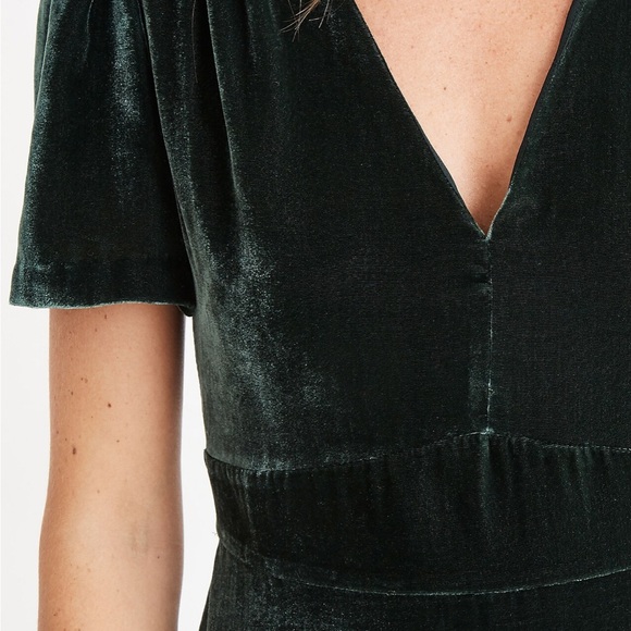 Madewell green velvet mini dress size 00 - Picture 3 of 6